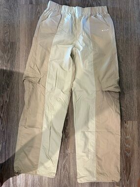 Two-Tone Tan Windbreaker Cargo Pants